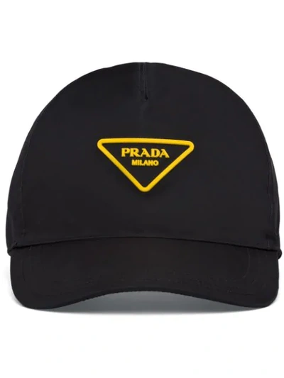 Shop Prada Technical Nylon Cap In Black