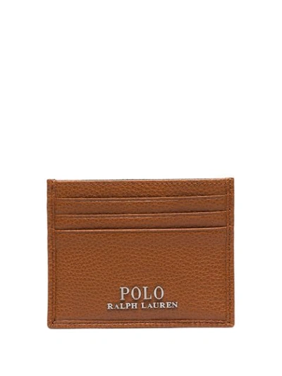 Shop Polo Ralph Lauren Logo Plaque Cardholder In Brown