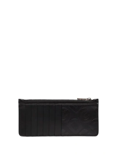 Shop Dolce & Gabbana Logo-embossed Leather Card Holder In Black