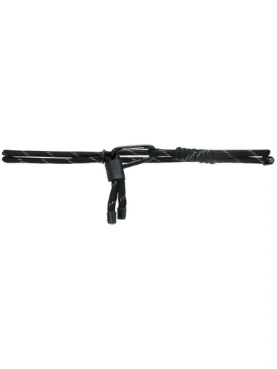 Ch3 Leather-trimmed Cord Lanyard In Black
