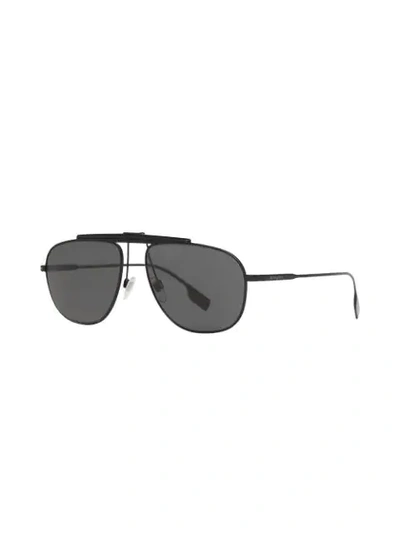 Shop Burberry Pilot-frame Sunglasses In Black