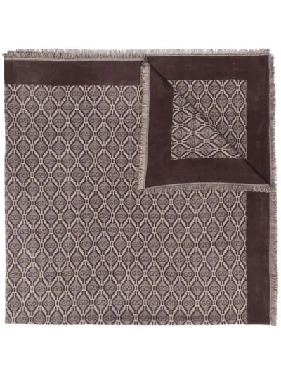 Shop Gucci Jacquard-woven Scarf In Neutrals