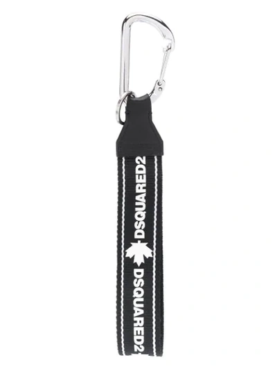 Dsquared2 Keyring In Logoed Canvas In Black | ModeSens