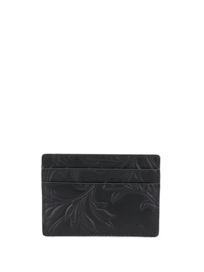 Shop Versace Baroque Pattern Cardholder In Black