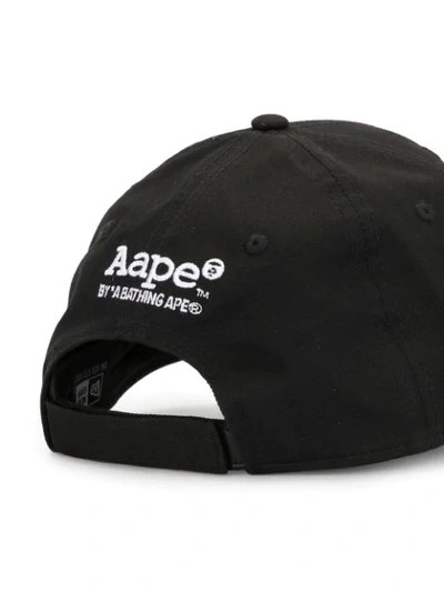 Shop Aape By A Bathing Ape Logo Embroidered Baseball Cap In Black