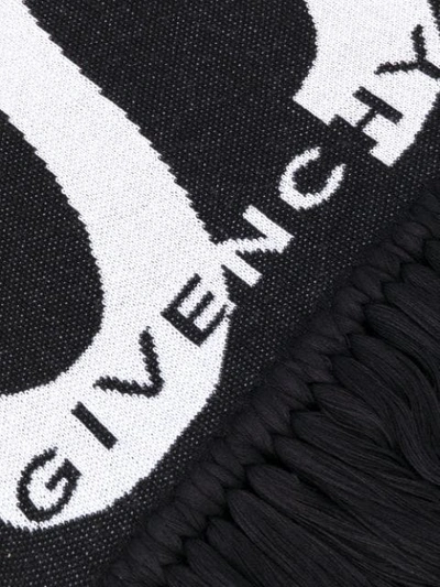 Shop Givenchy Logo-jacquard Cotton Scarf In Black