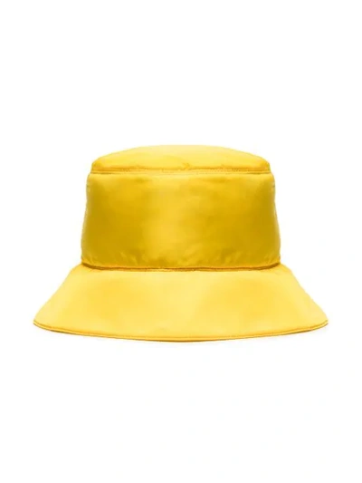 Shop Fendi Logo-patch Bucket Hat In Yellow