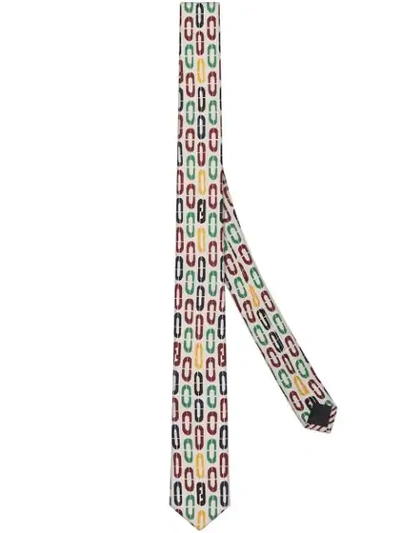 Shop Fendi Graphic Pattern Tie In White