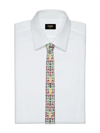 Shop Fendi Graphic Pattern Tie In White