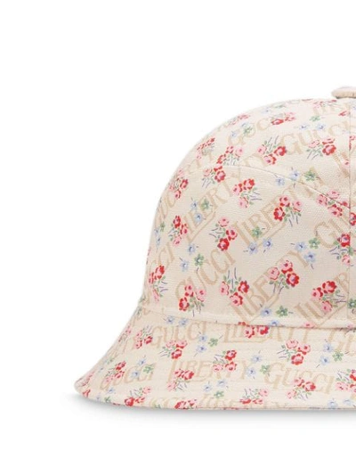 Shop Gucci Liberty London Bucket Hat In White