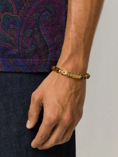 Shop Ferragamo Multi Bead Bracelet In Gold