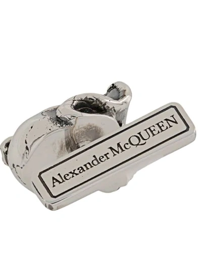 Shop Alexander Mcqueen Logo Cufflinks In Silver