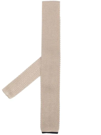 Brunello Cucinelli Knit Silk Tie In Neutrals