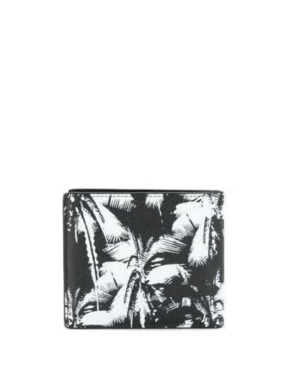 Shop Saint Laurent East/west Palm Tree Bi-fold Wallet In Black