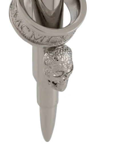 Shop Philipp Plein Skull Ring Necklace In Silver