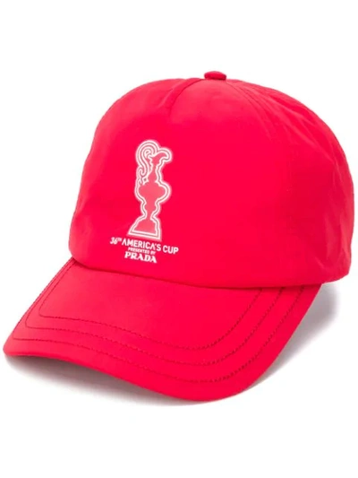 Shop Prada X 36th America's Cup Presented By  Baseball Cap In Red