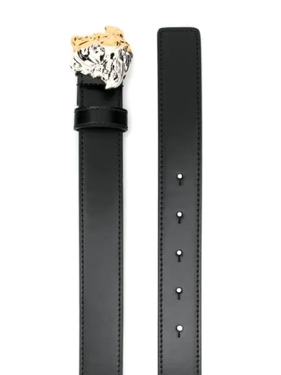 Shop Versace Medusa Buckle Belt In Black