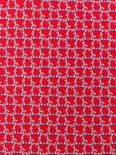 Shop Ferragamo Graphic Print Tie In Red