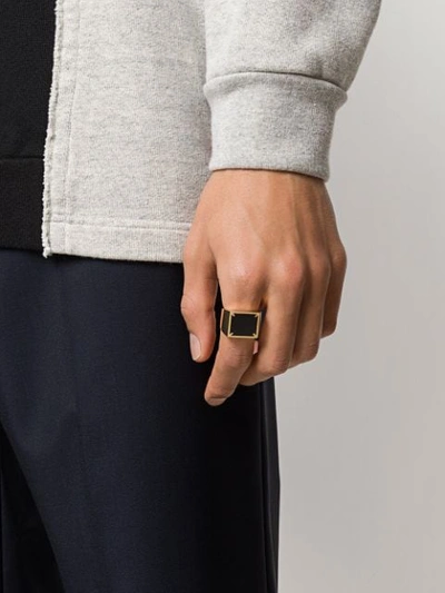 Shop Maison Margiela Square Ring In Gold