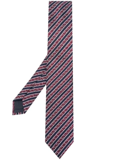 Shop Ermenegildo Zegna Woven Striped Tie In Blue