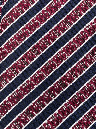 Shop Ermenegildo Zegna Woven Striped Tie In Blue