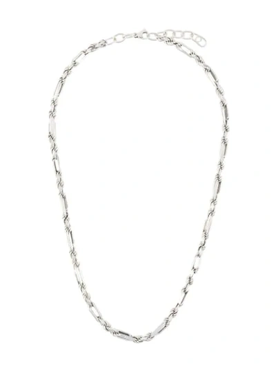 Shop Bottega Veneta Sculpted Chain Necklace In Silver