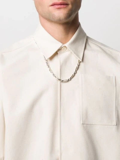 Shop Bottega Veneta Sculpted Chain Necklace In Silver