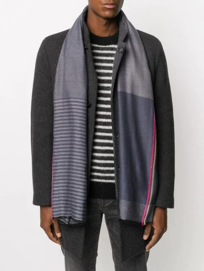 Shop Ps By Paul Smith Jacquard Scarf In Blue