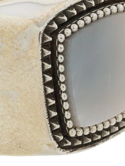 Shop Emanuele Bicocchi Textured Signet Ring In Silver