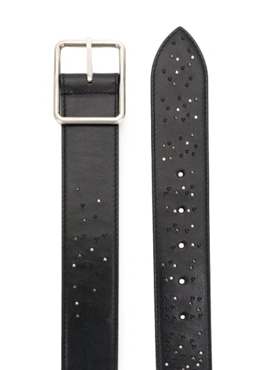 Shop Alexander Mcqueen Inlay Studded Belt In Black