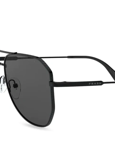 Shop Prada Pilot-frame Sunglasses In Black