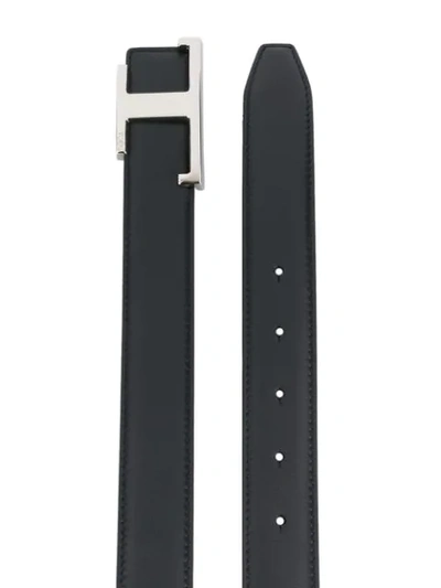 Shop Tod's Logo Leather Belt In Black