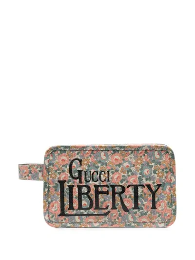 Shop Gucci X Liberty London Betsy Print Wash Bag In Neutrals