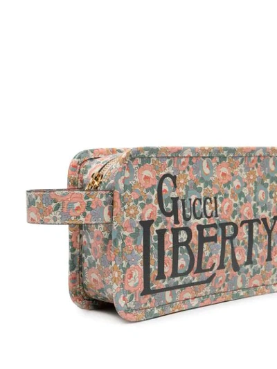 Shop Gucci X Liberty London Betsy Print Wash Bag In Neutrals