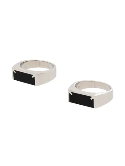 Shop Maison Margiela Stackable Ring Set In Silver