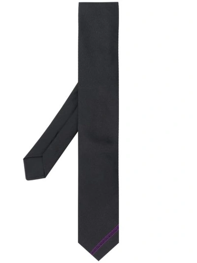 Shop Givenchy Embroidered Logo Band Necktie In Black