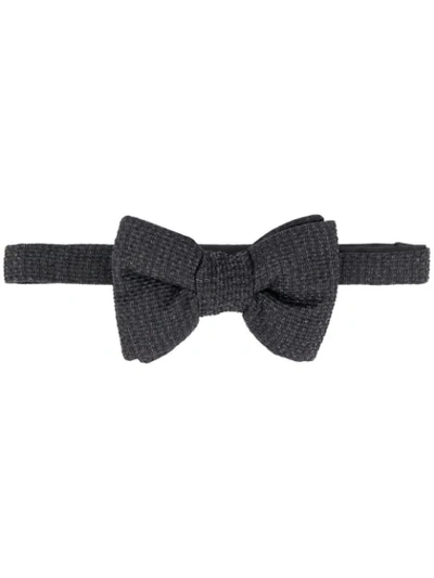 Shop Tom Ford Textured-finish Bow Tie In Black