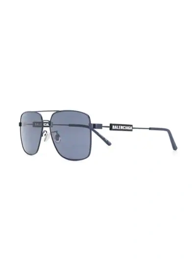 Shop Balenciaga Bb0116sa Aviator Sunglasses In Blue