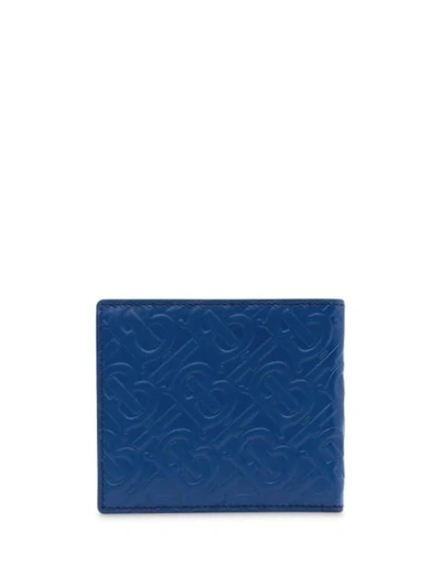 Shop Burberry Monogram Pattern Bi-fold Wallet In Blue