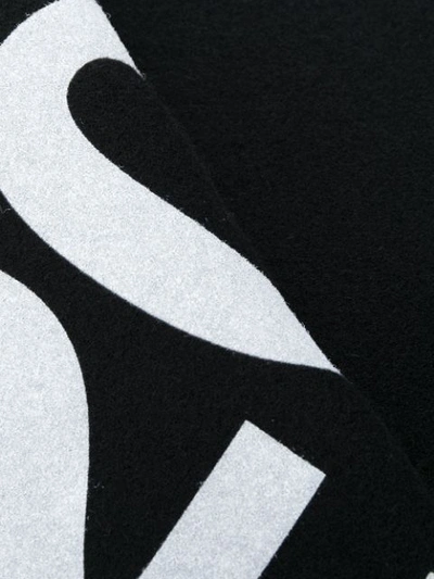 Shop Comme Des Garçons Shirt Logo Intarsia Wool Scarf In Black