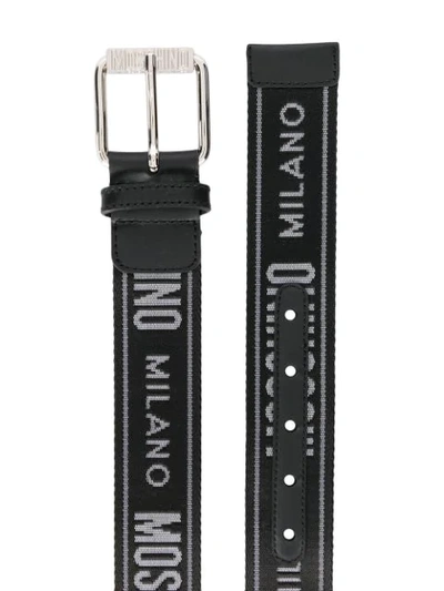 Shop Moschino Logo-embellished Belt In Black