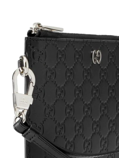 Shop Gucci Monogram Wallet Pouch In Black