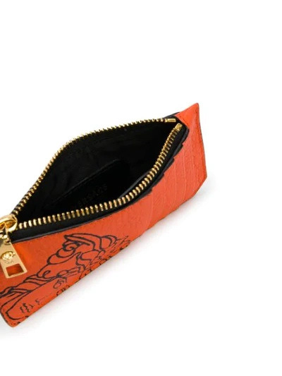 Shop Versace Medusa Long Wallet In Orange