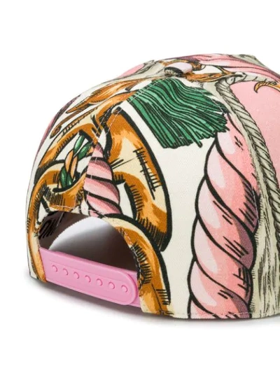 Shop Moschino Baroque-print Baseball Cap In Pink