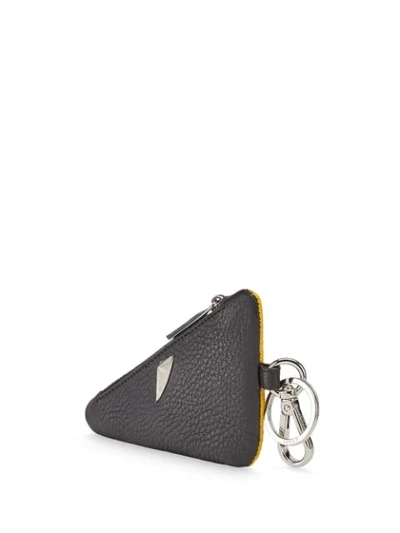 Shop Fendi Calf Leather Bag Bugs Pouch In Yellow