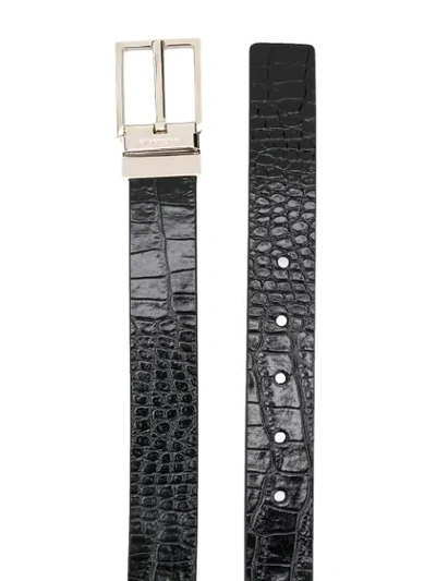 Shop Givenchy Croc Effect Belt In Black
