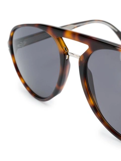 Shop David Beckham Eyewear Aviator Frame Tortoise-shell Effect Sunglasses In Brown
