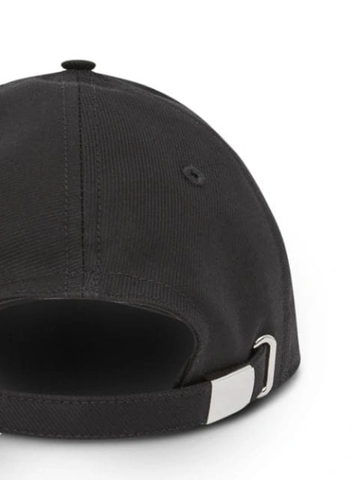 Shop Burberry Embroidered Logo Baseball Cap In Black