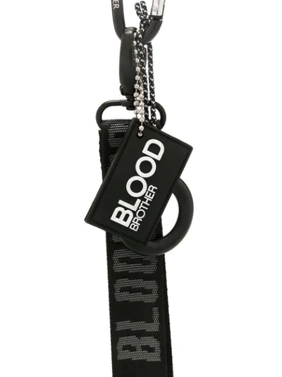 Shop Blood Brother Logo-embellished Keyring In Black