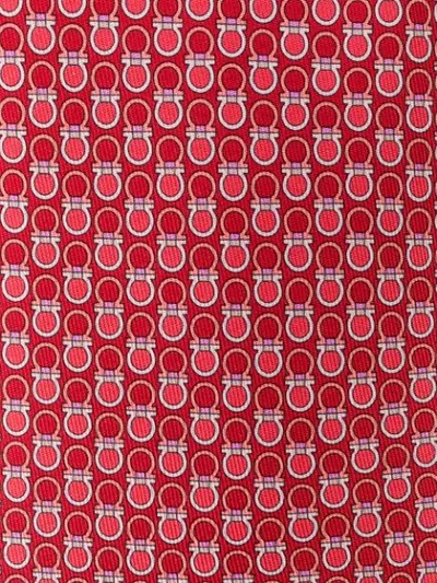 Shop Ferragamo Gancini Print Silk Tie In Red